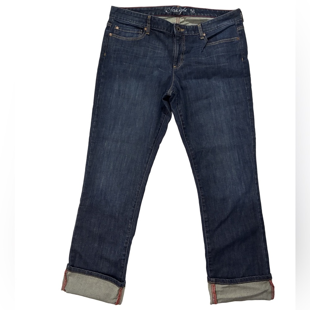 [16] Tommy Hilfiger Straight Leg Jeans Dark Wash Stretch Denim. Like New.